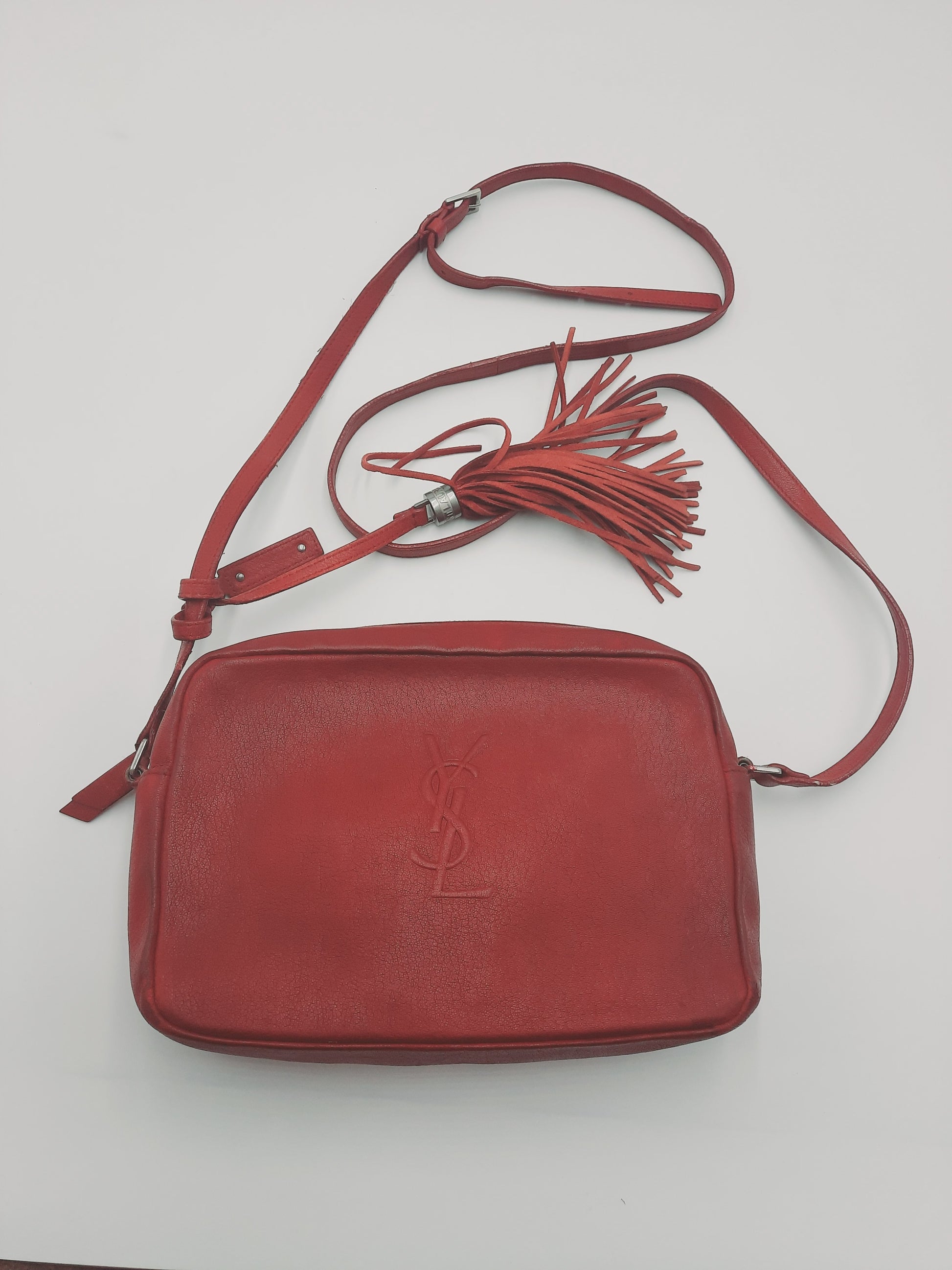 YSL Saint Laurent Lou Camera Paris Dark red Crossbody Handbag. SASHAANT